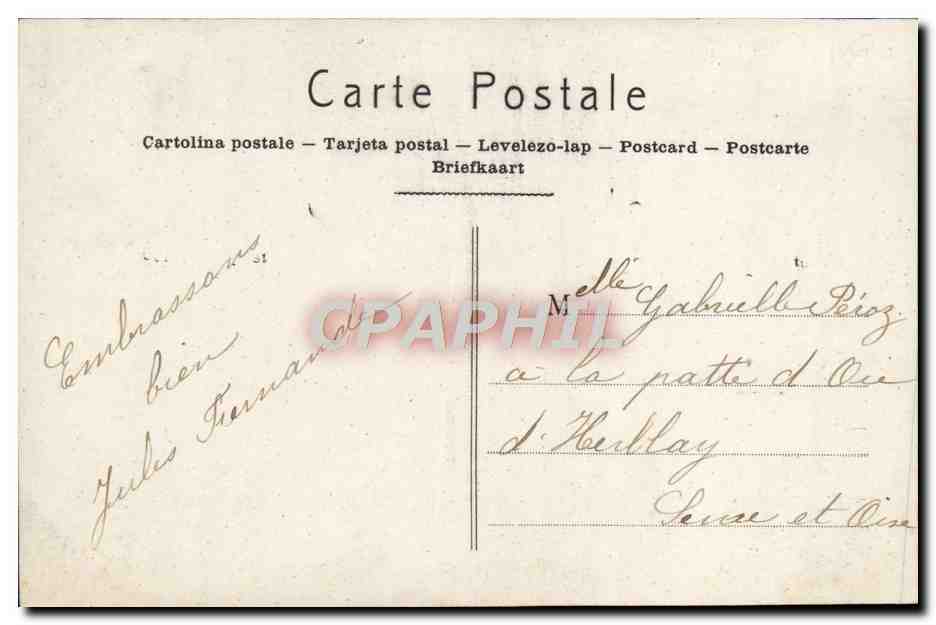 CPA Bonne Annee Enfants Luge — Verso