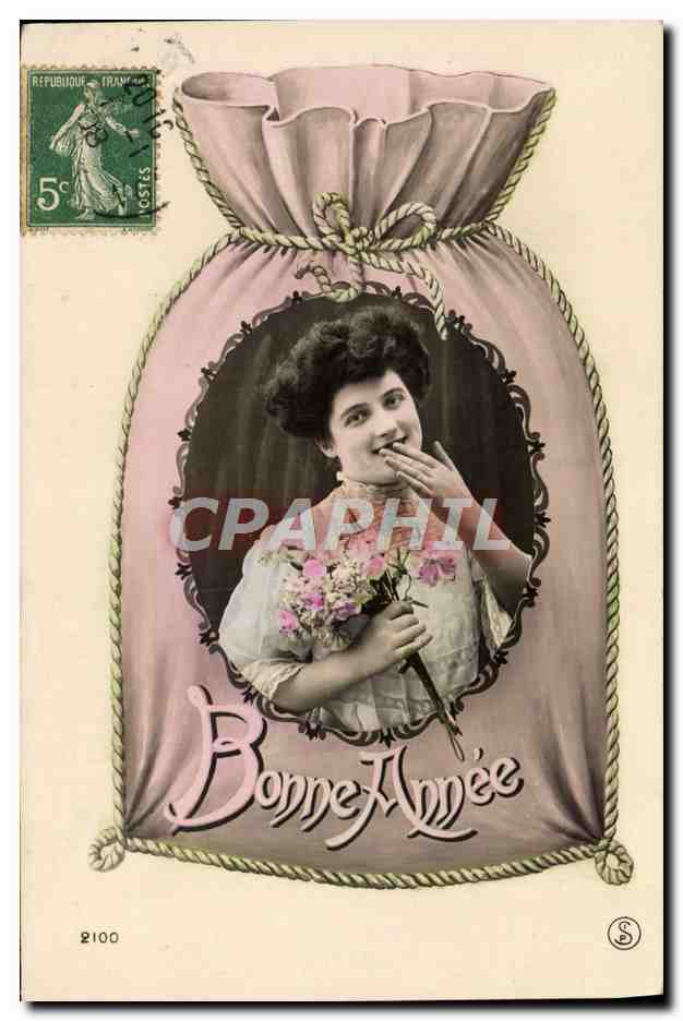CPA Bonne Annee Femme