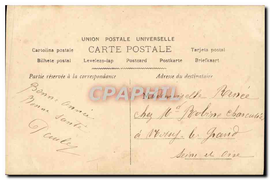 CPA Bonne Annee Femme — Verso