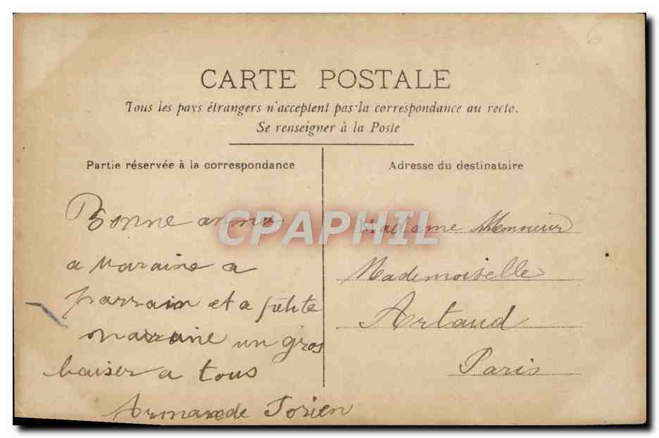 CPA Bonne Annee Femme — Rückseite