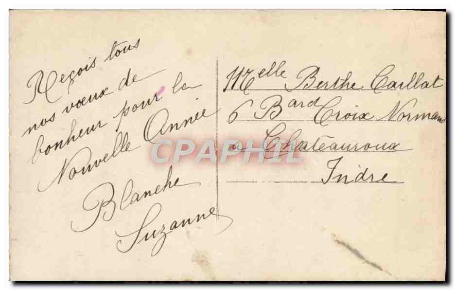 CPA Bonne Annee Femme — Rückseite