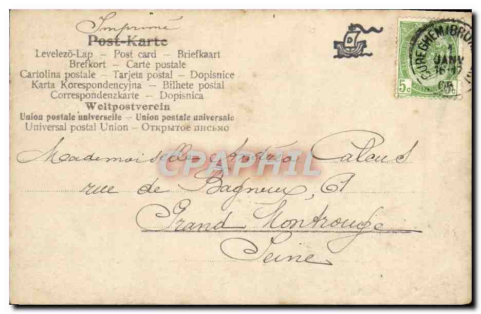 CPA Meileurs Souhaits Annee 1905 — Rückseite