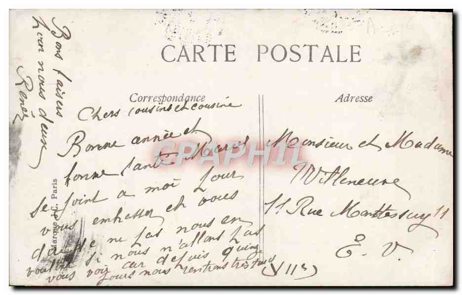CPA Heureuse Annee Enfants Brouette — Rückseite