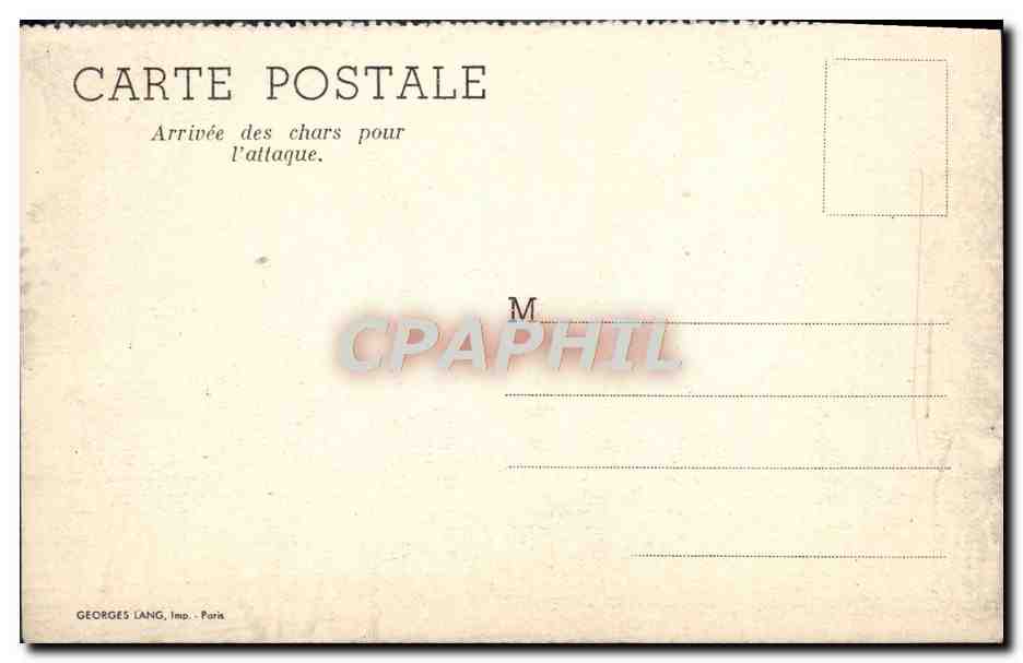 CPM Militaria Arrivee des chars pour l'attaque Tanks  — Rückseite