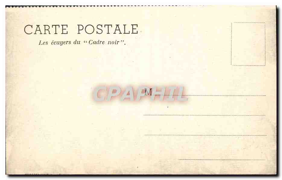 CPM Militaria Les ecuyers du cadre Noir Chevaux  — Rückseite