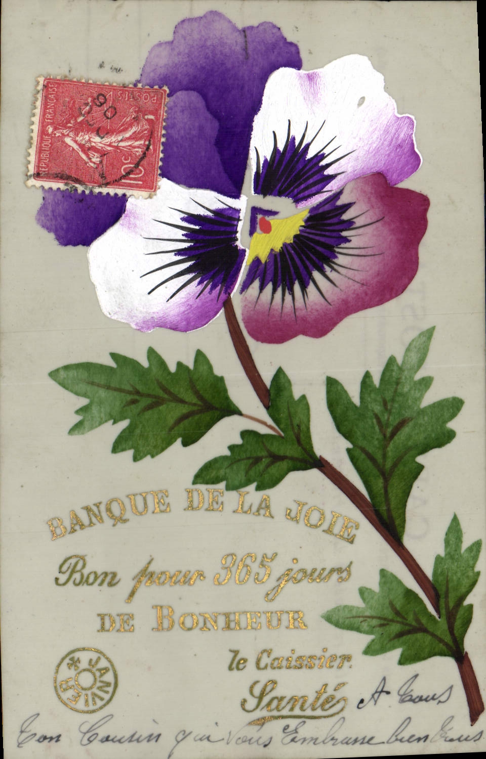 CPA Fleurs Banque de la joie 