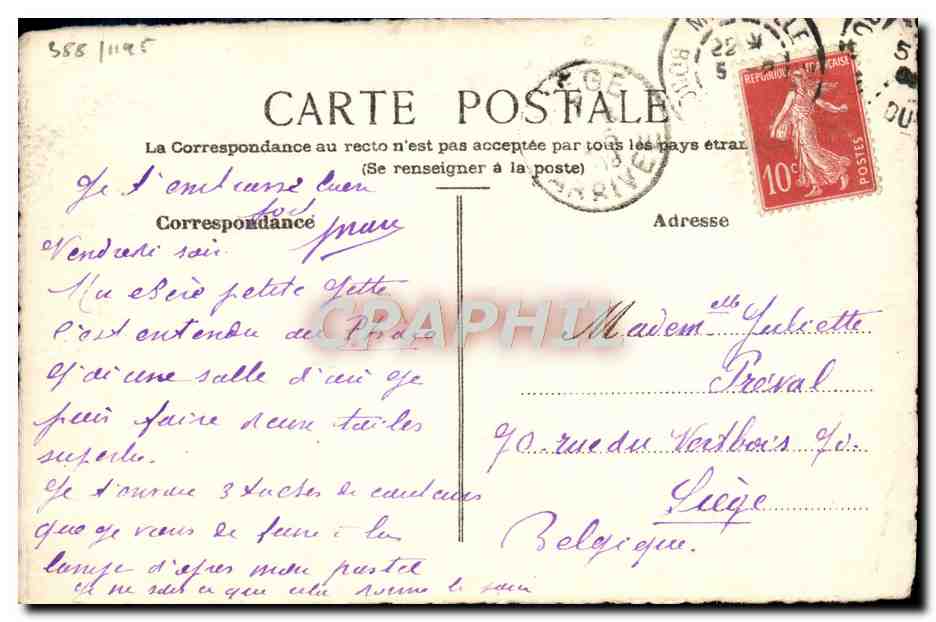 CPA Dessin a la main Bateau  — Verso