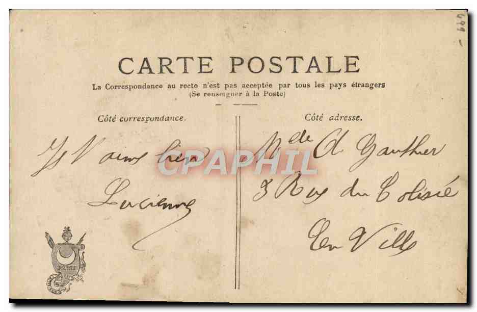 Frau in einem rosa Kleid mit Mohnblumen — Mohnblumen, Nr. 3078 — Paris — Rückseite