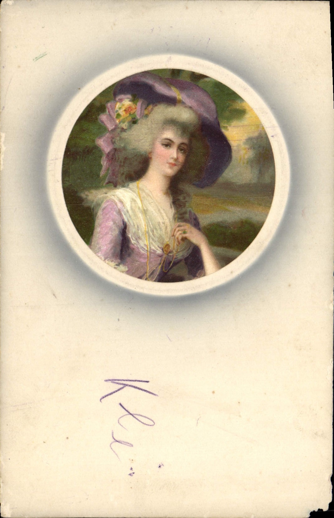Jeune femme en costume de cour — éditeur Metzner & Buch, Leipzig