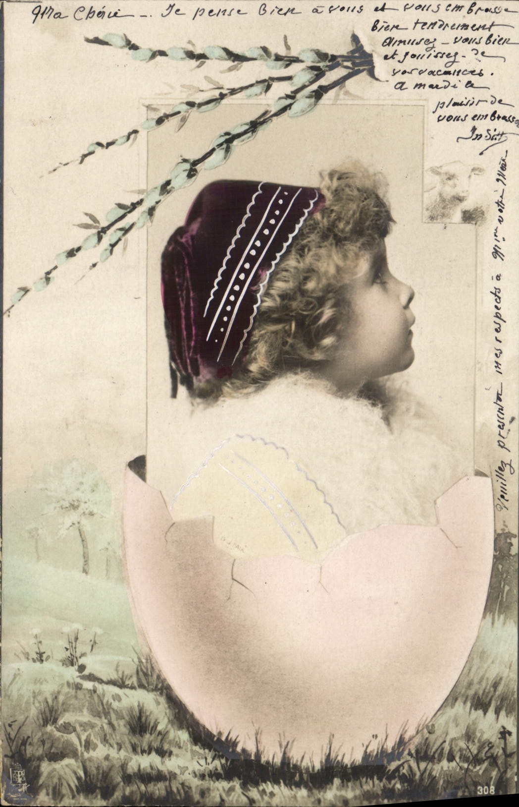 CPA Fantaisie Enfant oeuf