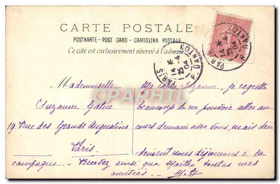 CPA Fantaisie Montagne  — Rückseite