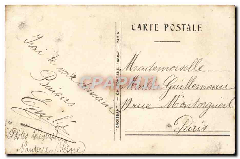 Oiseaux et fleurs — Nid avec œufs — Éditeur 'Le Croissant', Paris — Rückseite