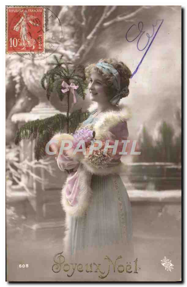 CPA Joyeux Noel Femme 
