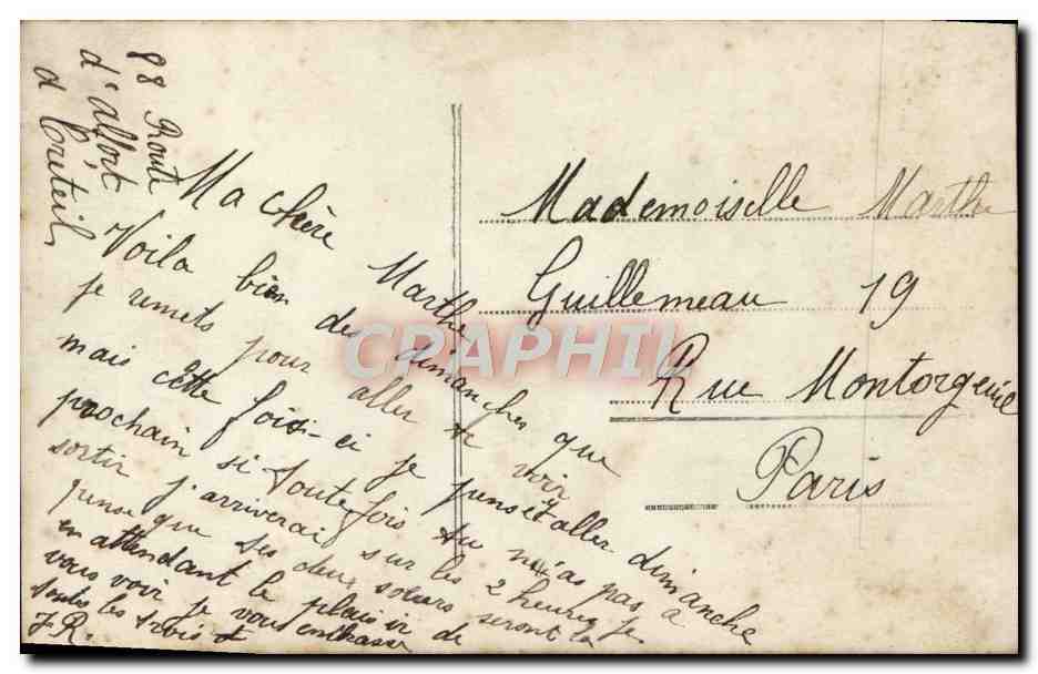 Jeune femme en robe élégante — salutation affectueuse — REX 469 — Reverso
