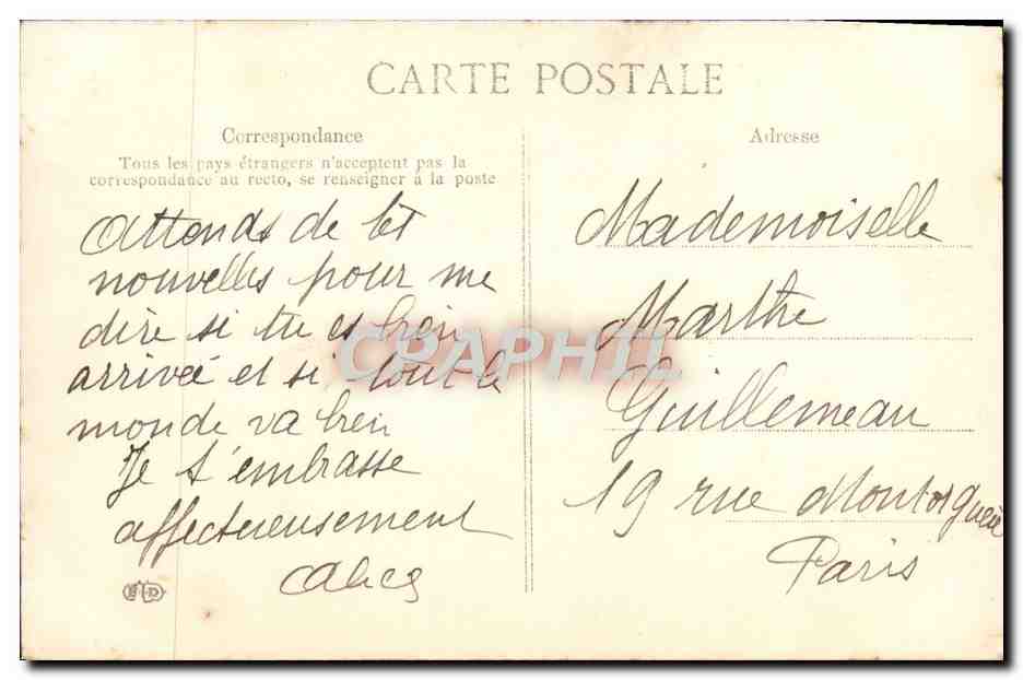 CPA Meilleurs Voeux Fleurs  — Rückseite