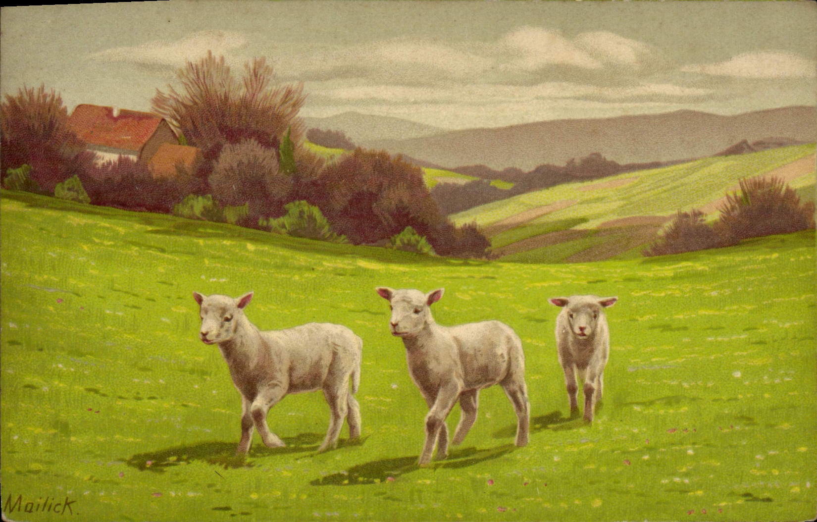 CPA Fantaisie Agneaux Mouton