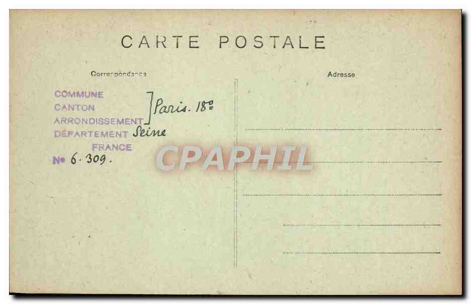 CPA Paris Vieux Montmartre  — Rückseite