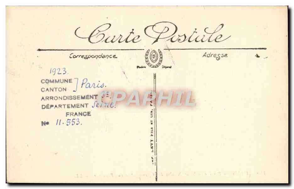 CPA Paris Prieure de Martin des Saint Champs et la Rue Reaumur — Rückseite