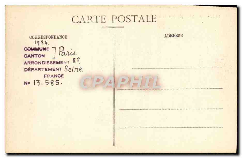CPA Paris Eglise St Philippe du Roule — Verso