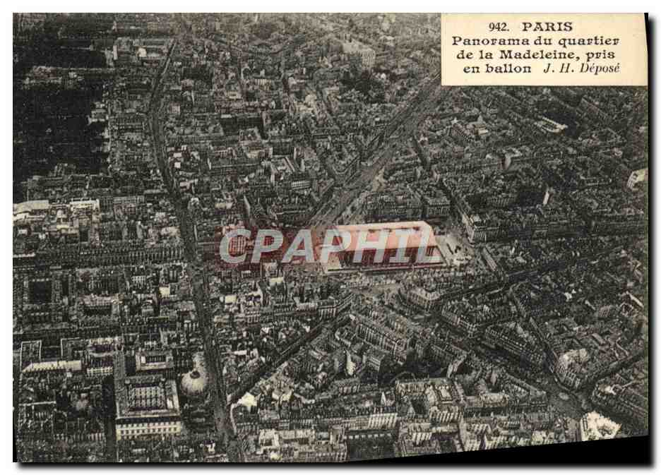 CPA Paris Panorama du Quartier de la Madeleine pris en ballon