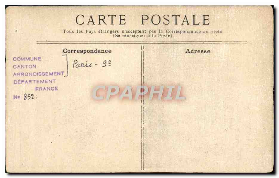 CPA Paris Grand Orient de France Francs Macons Franc Maconnerie  — Rückseite