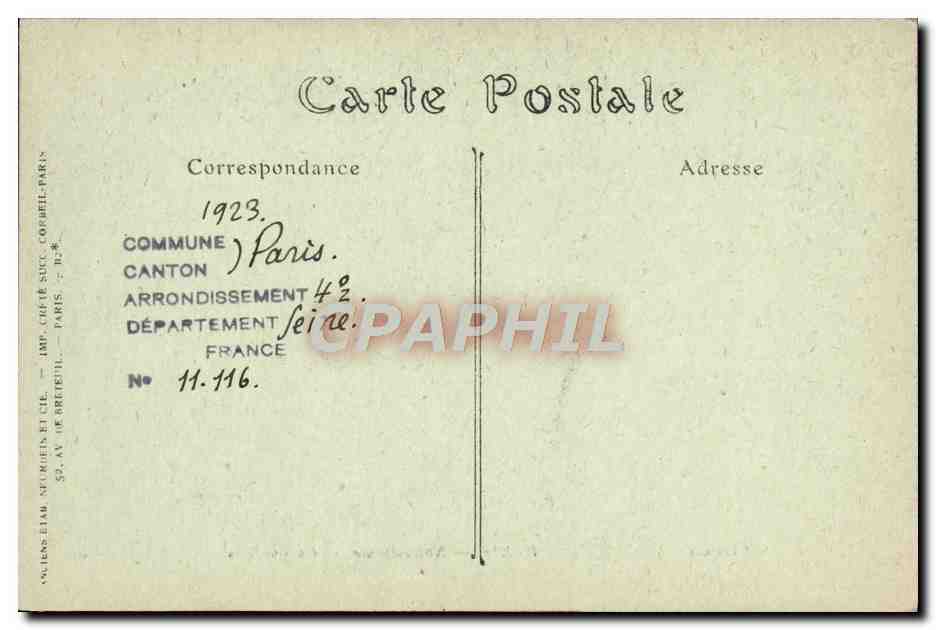 CPA Paris Niotre Dame Gargouilles — Rückseite