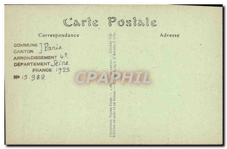 CPA Paris Notre Dame Le tresor Reliquaire Reliques de Saint Sebastien — Verso