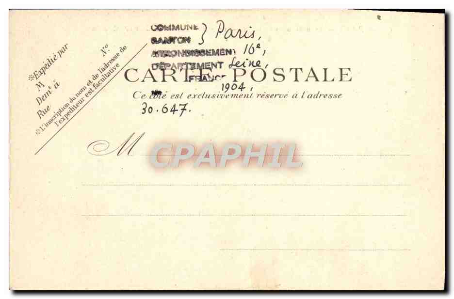 CPA Paris Le Bois De Boulogne La Porte Dauphine Cheval — Verso