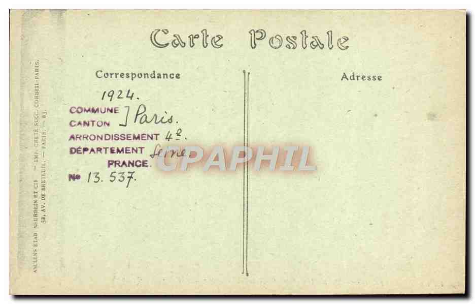 CPA Paris Notre Dame Galerie Superieure des Bas Cotes de la nef — Verso