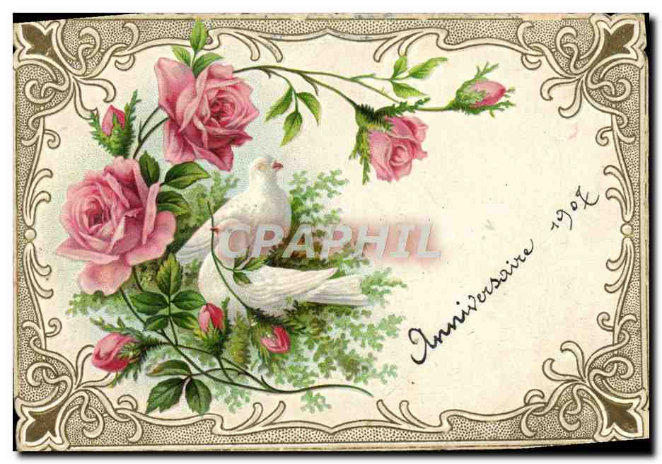 CPA fantaisie Fleurs Colombes 
