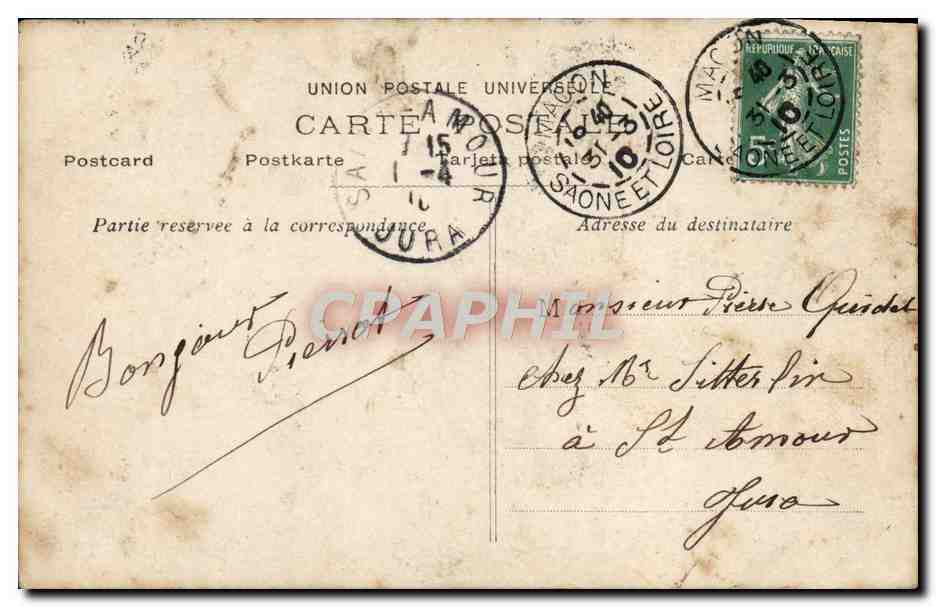 CPA 1er Avril Enfant Poisson  — Rückseite