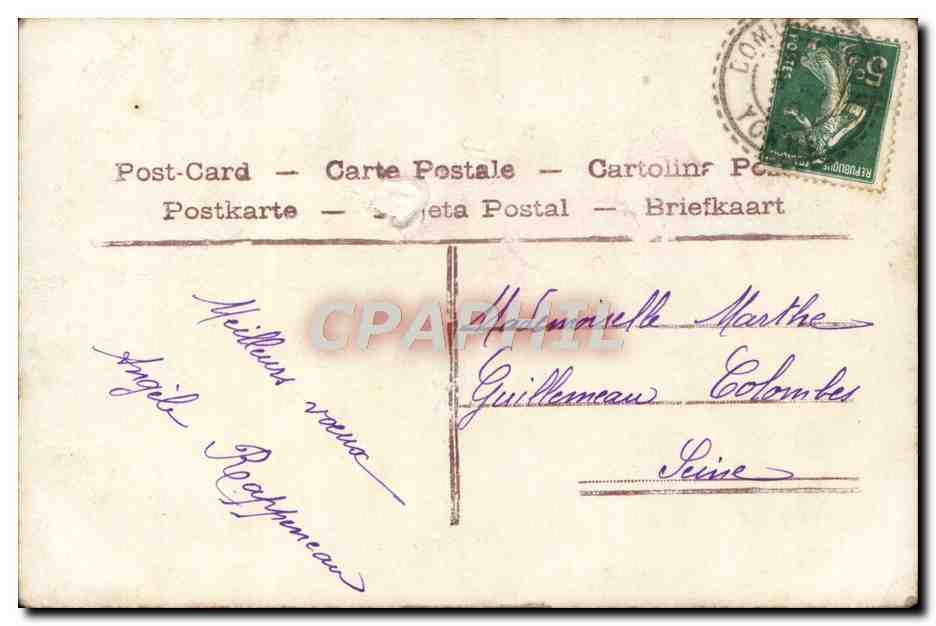 CPA Bonne Annee Fleurs Rose — Rückseite