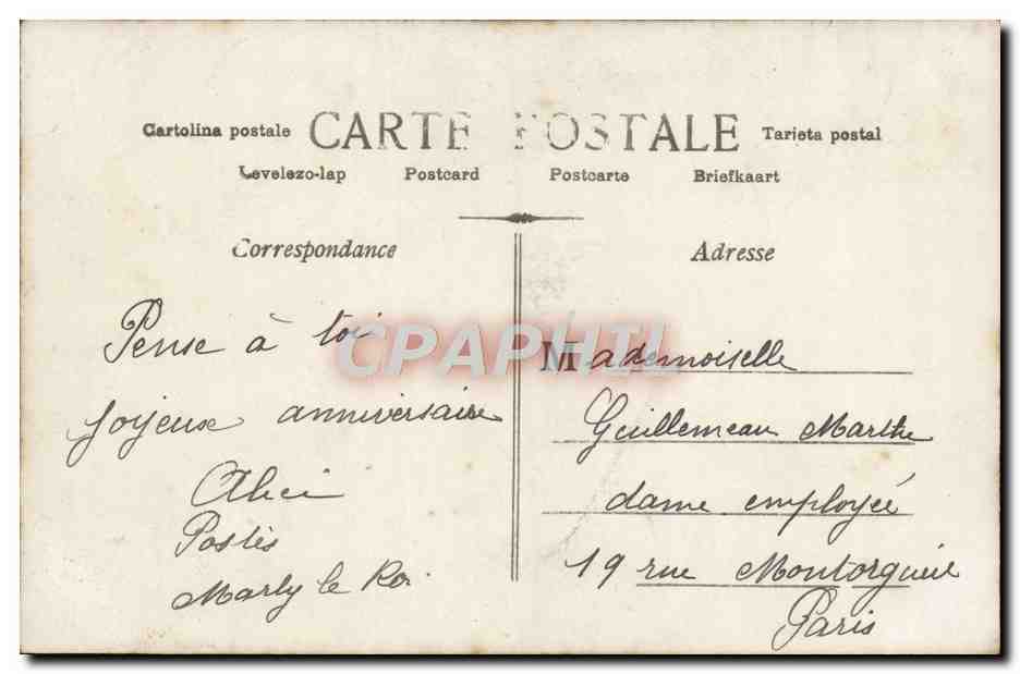 CPA Fantaisie Enfant — Rückseite