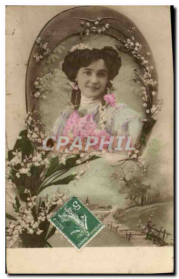 CPA Fantaisie Bonne Annee Femme