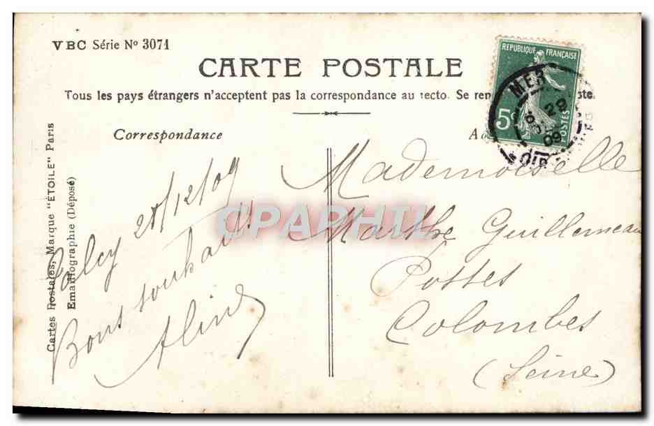 CPA Fantaisie Bonne Annee Enfant — Rückseite