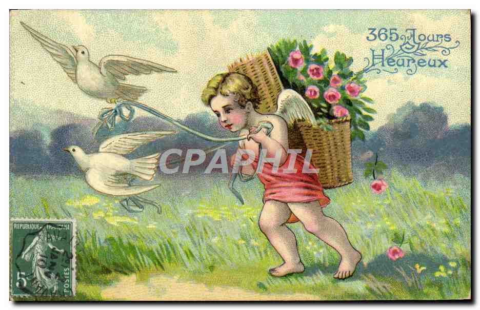 CPA Fantaisie Ange Jours Heureux Ange Colombes