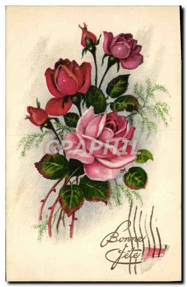 CPA Fantaisie Bonne Fete Fleurs 