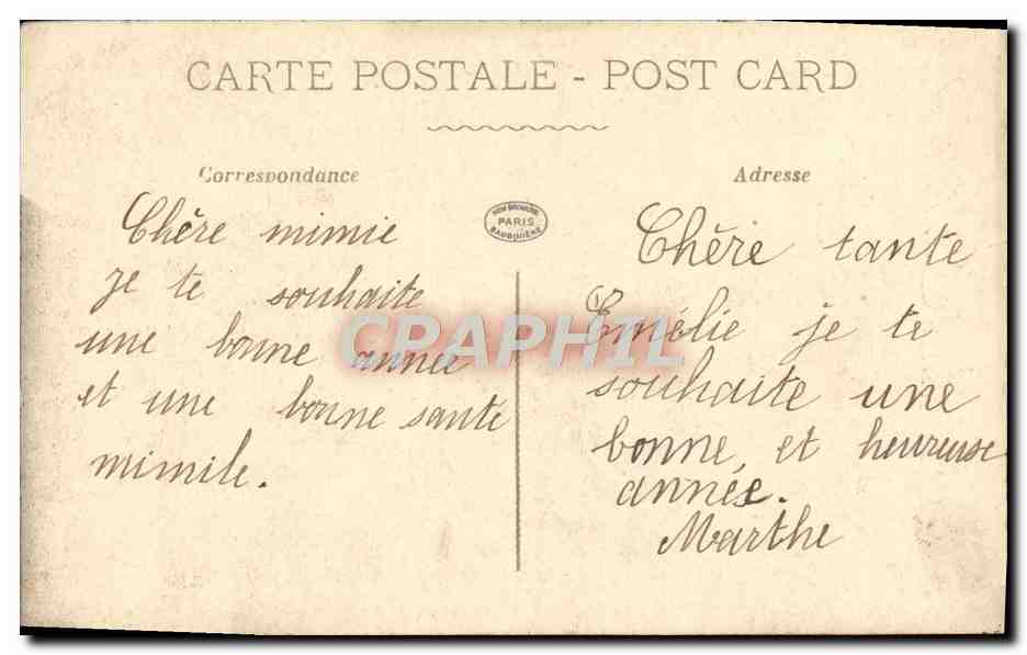 CPA Fantaisie Bonne Annee — Rückseite