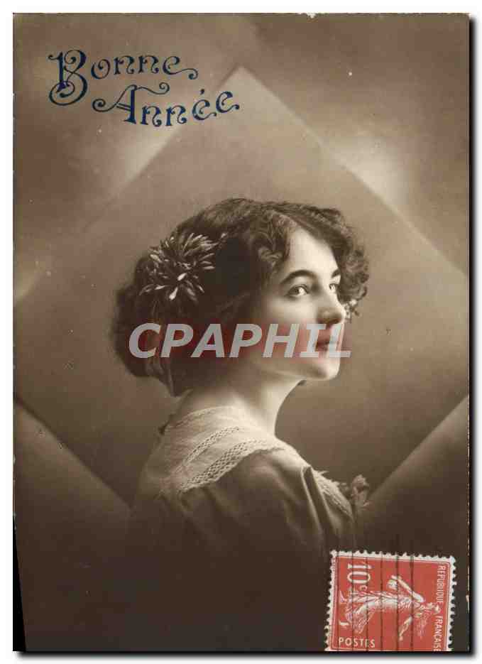 CPA Fantaisie Bonne Annee Femme