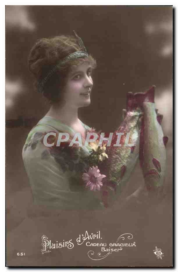 CPA Fantaisie Femme Poisson 