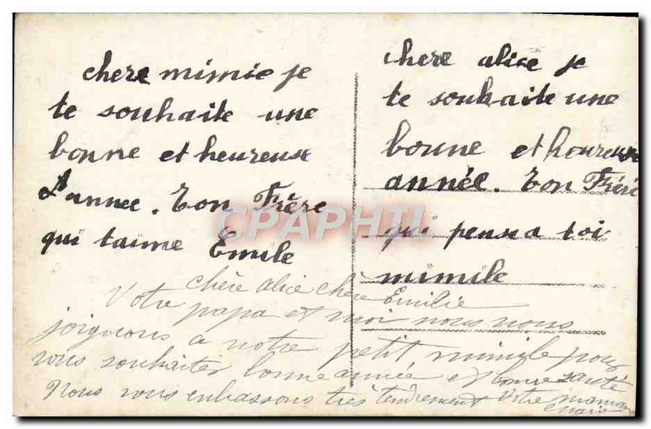 CPA Fantaisie Amitie Sincere Enfant — Verso