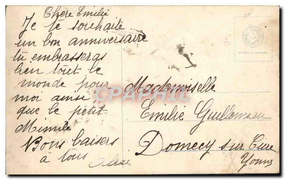 Jeune femme — Anniversaire — Éditeur FR, n° 407 — Achterkant
