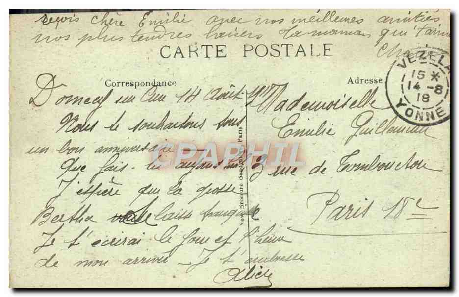 CPA Fantaisie Fleurs Brouette  — Rückseite