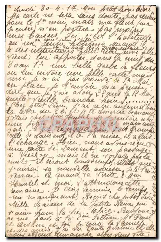 Une Pensée du Pont. Barlby — éditeur REX n° 4795 — Reverso
