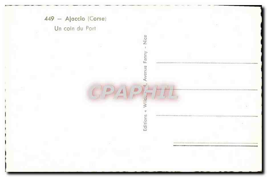 CPM Ajaccio Un Coin du Port Bateaux  — Rückseite