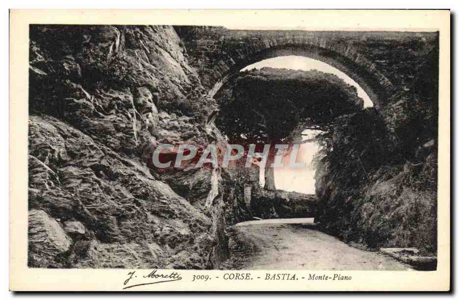 Monte-Piano — Pont en pierre dans un paysage rocheux — J. Moretti, n° 3009