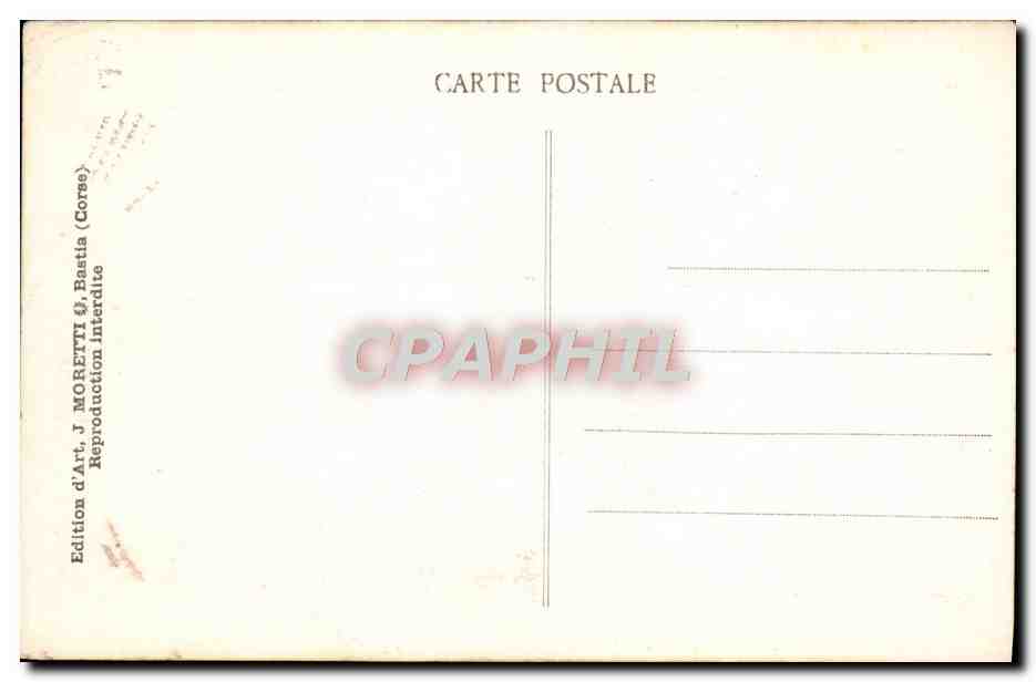 CPA Bastia Lupino Caserne Saint Joseph Corse Corsica Militaria — Rückseite