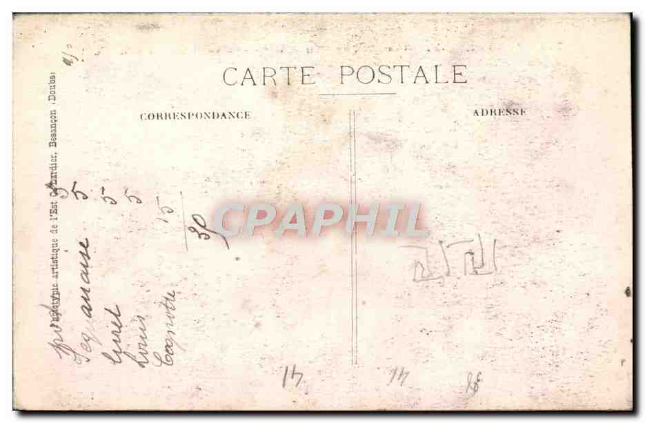 Montbéliard (Doubs) — Vue Générale — La Gare et le Château — C.L., B. — Rückseite