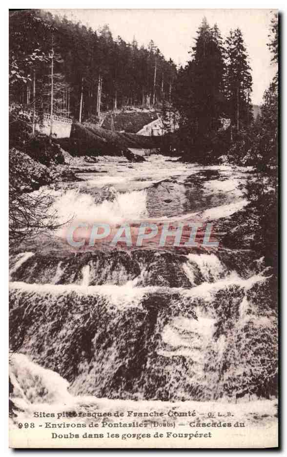 CPA Environs de Pontarlier Cascades du Doubs dans les gorges de Forperet