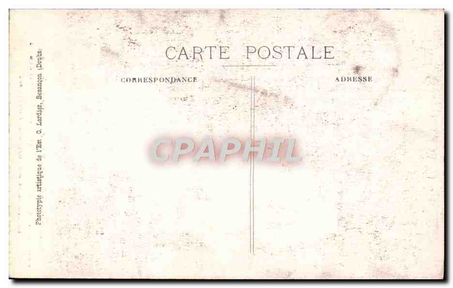 CPA Environs de Pontarlier Cascades du Doubs dans les gorges de Forperet — Verso